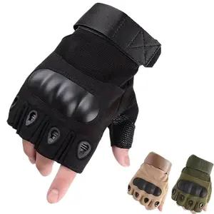 Mepokorla Outdoor Unisex Fingerless Gloves XL for Sports, Hunting, and All Seasons, Tactical Design with Thermal Plastic Rubber Knuckle Guards