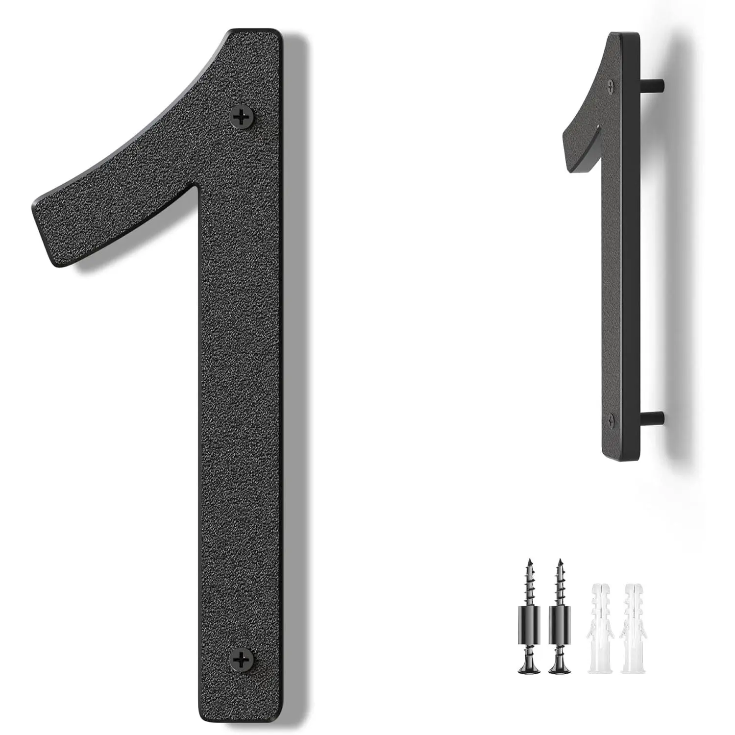 Large House Numbers for Outside Modern Address Numbers for House Numbers 10 Inch Black House Number Floating Exterior -  Door Number for Numbers 1
