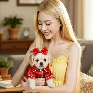 Silk-Like Pet Pajamas – Lightweight Two-Leg Sleepwear for Dogs & Cats, Soft Satin-Style Clothes for Teddy, Poodle, Bichon & Pomeranian, Spring & Summer Pet Outfit