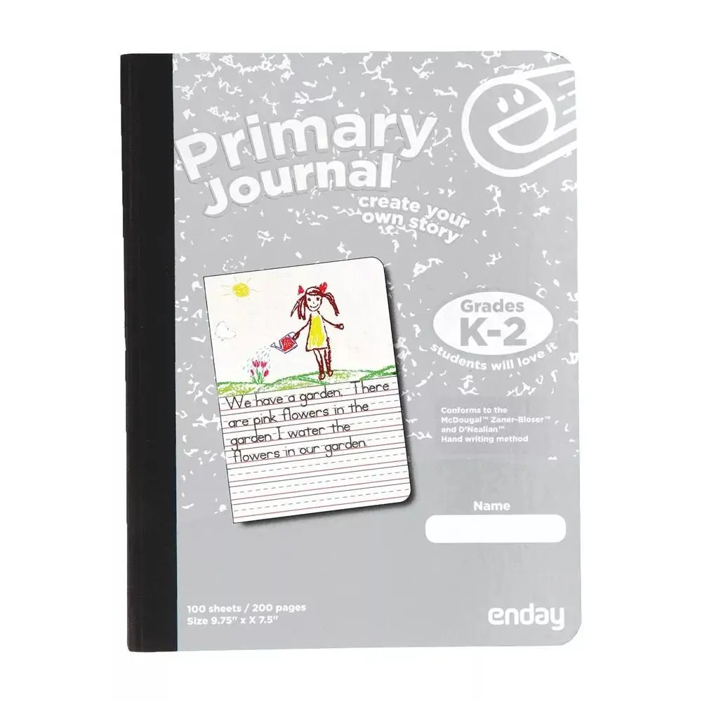 Enday Primary Journal Composition Notebook, Full Page Ruled - 100 Sheets