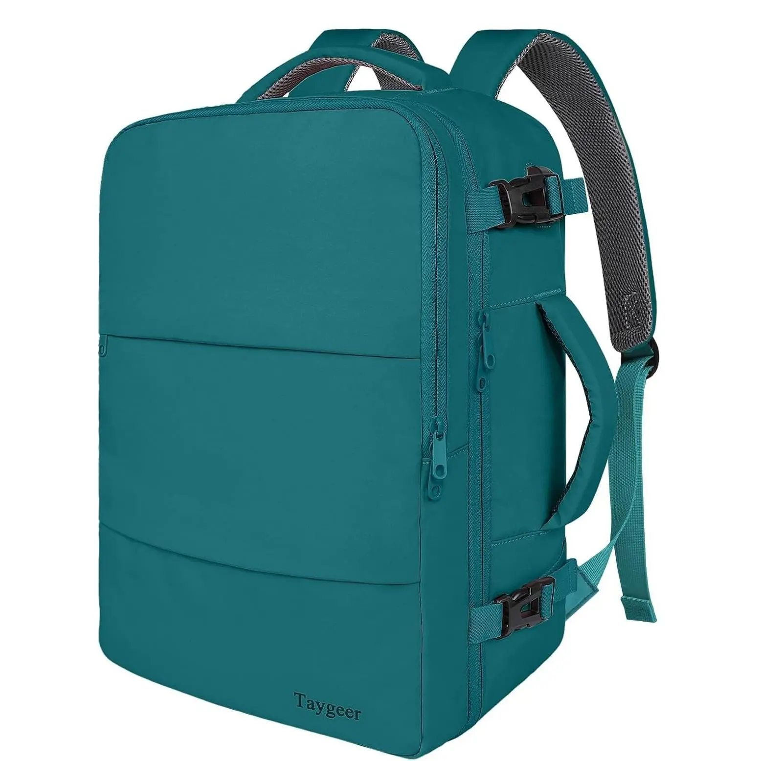 Carry on Luggage Laptop Backpack with USB Charging Port, 35L Water Resistant Peacock Blue for Men Women - Perfect for Airplane Travel