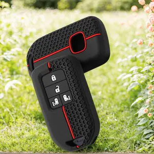 Premium Protective Key Cover - Silicone Car Key Case Protect Skin Cover Car Key Protector Car Key Accessory For Honda Accord Civic Crosstour CR-V Fit Insicht Odyssey Pilot Ridgeline City