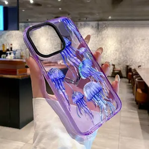 Case for iPhone17/ 16 Pro Max 15 Plus 14 13 12 11 Dreamy Purple Jelly Fish Non-Yellowing Shockproof Clear slim Protective Softcase