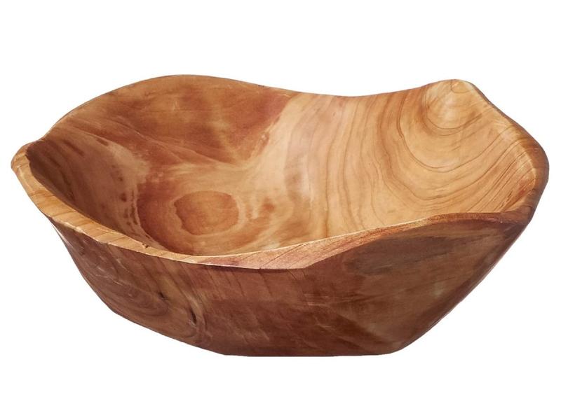 Hand Carved Root Wood Bowl: Rustic Salad, Fruit, or Decorative Bowl (6-8 inch)