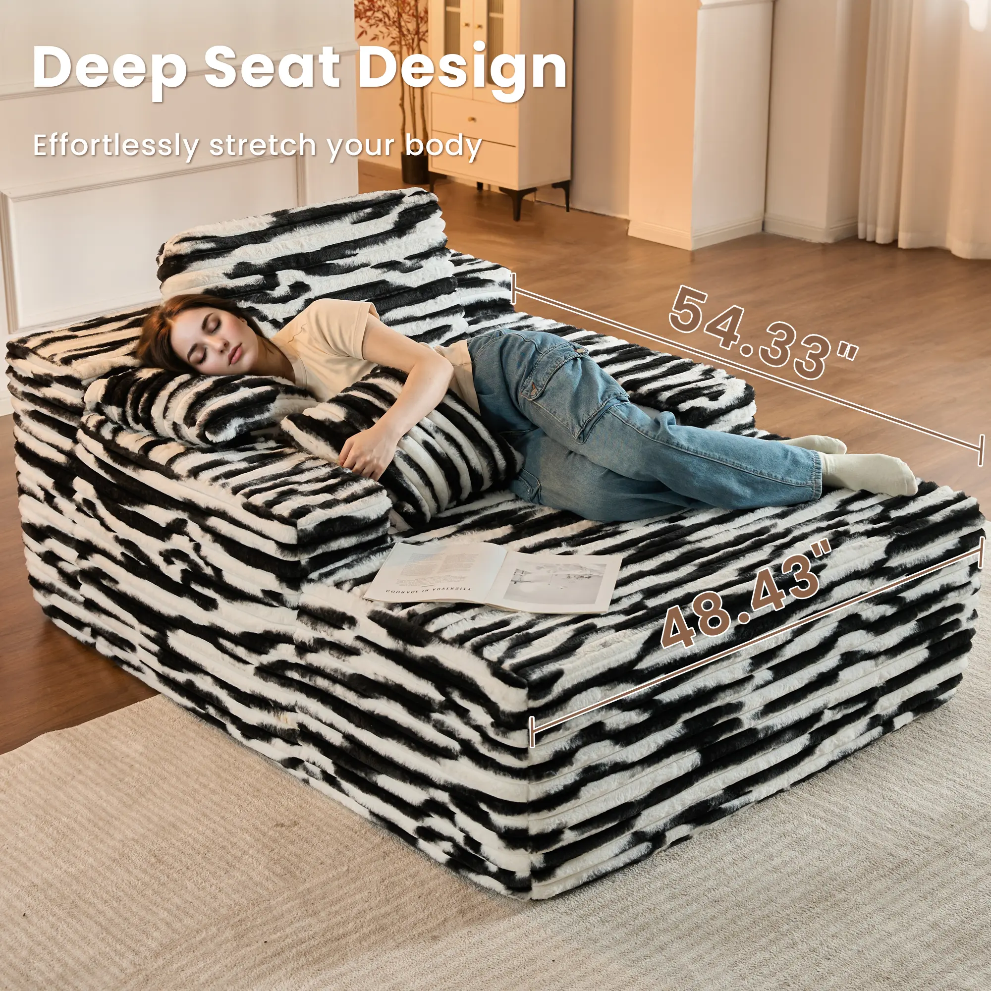 Black Zebra Print Faux Fur