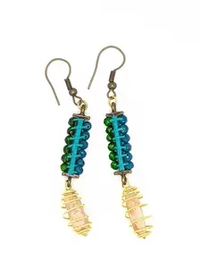 Pecos Diamond Blue Green Earrings - Handmade with Self Collected Quartz Crystals from Roswell, New Mexico