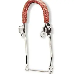 Braided Leather Hackamore Bit w/ 9" Cheeks Slobber Bar