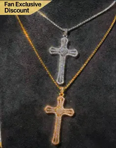 Openwork Diamond Cross Necklace