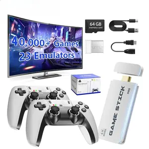 24g  wireless  controller  gamepad M15 4K TV Game Stick 64GB Built-in 3/40000+ Retro Games Console with Wireless Gamepads, Supports 20+ Simulators for HD TV Gaming