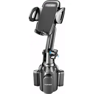 Cup Phone Holder for Car, [No Shaking & Stable & Adjustable Pole] Car Cup Holder Phone Mount, Cell Phone Cradle for iPhone 14, Samsung and More Smart Phone - Black