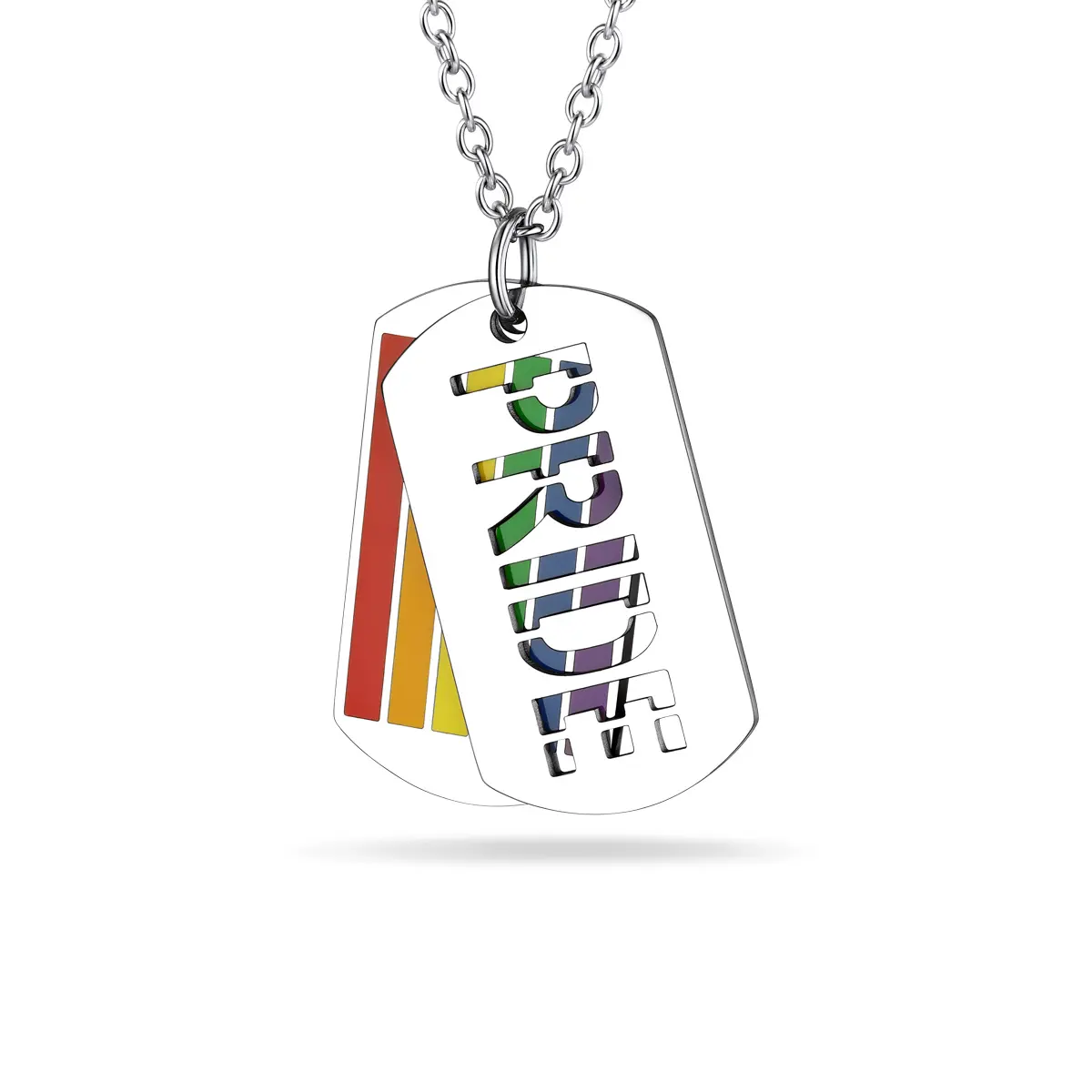 PROSTEEL Lgbt Pride Tag Pendant Necklace Stainless Steel Gay Pride Lgbt Stuff Chain Necklaces Jewelry Unisex For Men Women with Gift Box