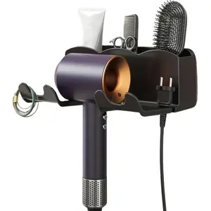HomeDailyEss Hair Dryer Holder Wall Mounted, Hair Tools Organizer for Blow Dryer, Space-Saving Hair Dryer Holder Wall Mounted with Shelf for Bathroom, Salon, Bedroom Organizers & Storage