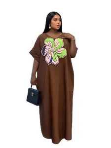 Women's Elegant Short Sleeve Dress, Pure Color African Style Design, Casual Summer Wear, Comfortable Daily