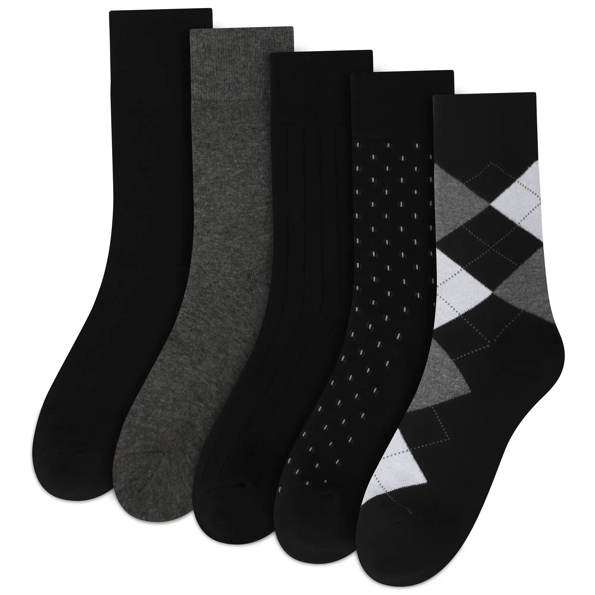 Men's Dress Socks, 5-Pair Classic Formal Socks, Premium Business Dress Socks for Men
