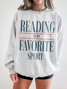 Reading Is My Favorite Sport Sweatshirt Vintage Reading Sweatshirt Booklover Gift Bookish Librarian Sweater Reader Gift