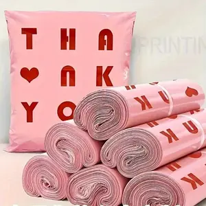 Thank You Print Mailing Bag, 20pcs/set Waterproof PVC Shipping Bag, Durable Logistics Bag for Clothing and Gifts, Postal Bags