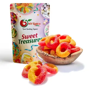 NY Spice Shop Chamoy Spicy Gummy Rings (Peach) – Bulk Chewy Chamoy Mexican Candy Snacks for Spicy Candy Lovers
