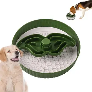 Interactive Slow Feeder Set — 3-Piece Slow-Feeding Bowl Kit for Dogs, Dishwasher Safe; Features a Whiskers-Shaped Feeding Tray; Crafted from Colorful, Lick-Safe Silicone.