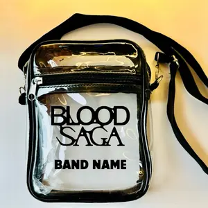 Custom Made Blood Saga World Tour Transparent Clear Crossbody Bag with Black Adjustable Strap Stadium / Concert Approved for all KPop fans