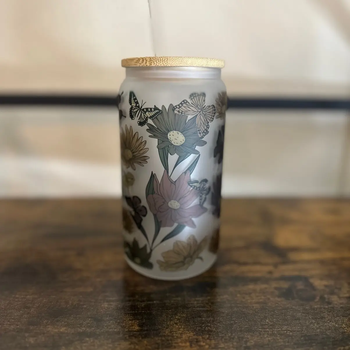 Fall/Halloween 16oz glass cup