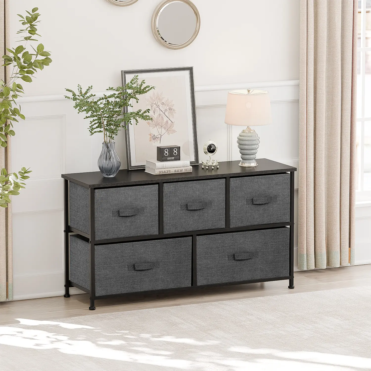Segawe 5-Drawer Fabric Dresser Storage Tower - Modern Home Furniture  Cabinet-Style Closet Organization Unit for Bedroom Spaces - TikTok Shop