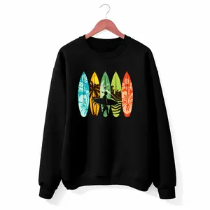 Surf Lover’s Hawaii Sweatshirt – Long Sleeve with Wave and Surfboard Print