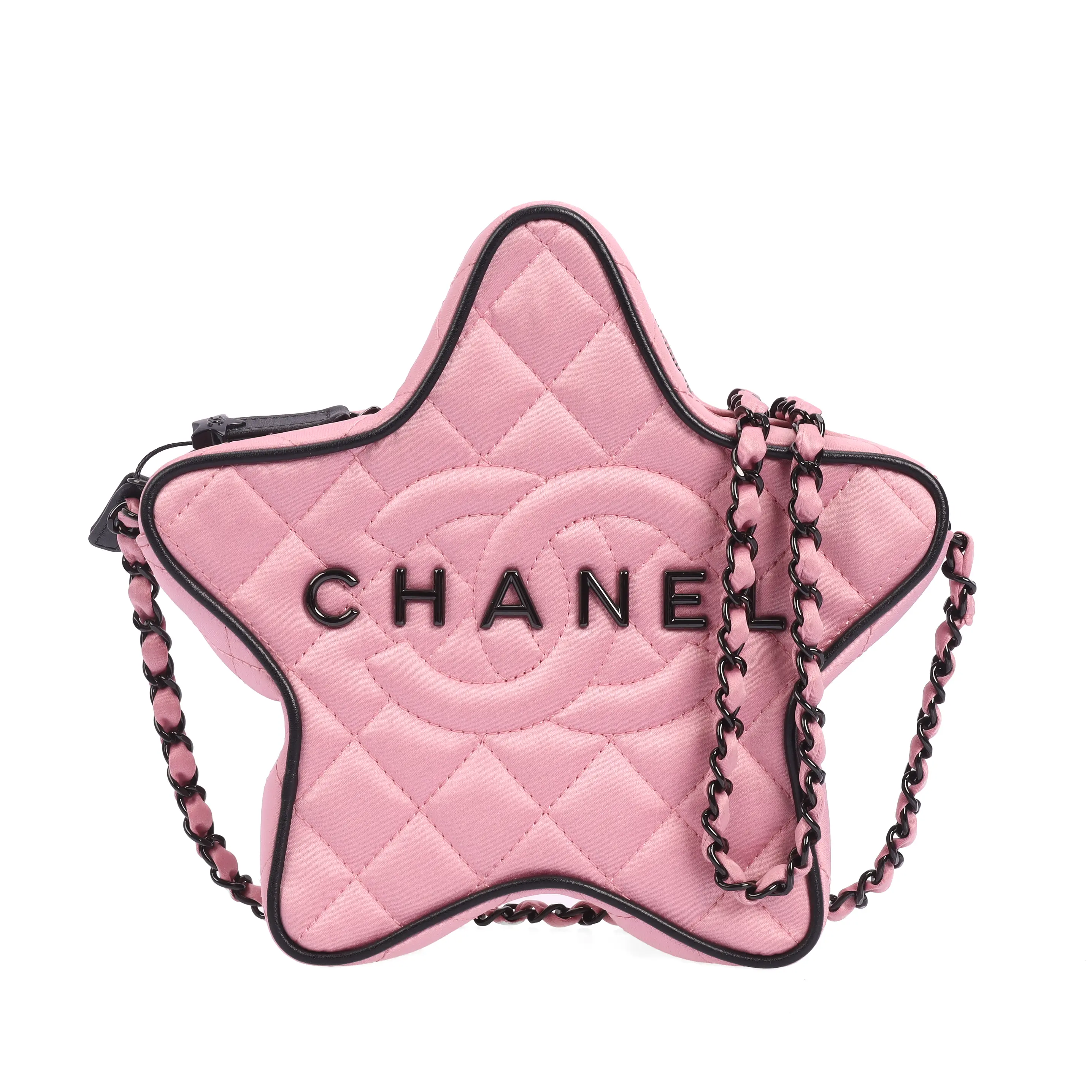 Pre-owned CHANEL Satin Crossbody Bags Pink Quilted 84563309