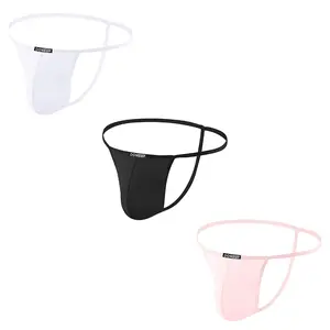 3 Pack Mens T-Back Thongs Low Rise G-String Briefs Bulge Pouch Underwear Men's Sexy Thong Underwear