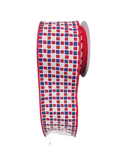 2.5"X10Yd Small Check/Lines White/Red/Ryl Blue RGH1335A1