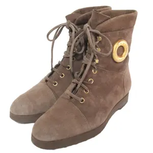 Pre-owned Celine Suede calfskin Small Leather Goods Vintage Suede Leather Short Boots