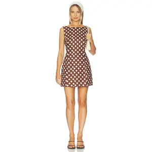 FAITHFULL THE BRAND Lydie Mini Dress in Cioccolato Dot