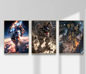 Gundam Mecha Anime Poster Set 3, Sci-Fi Robot Wall Art( Unframed - Print Only )