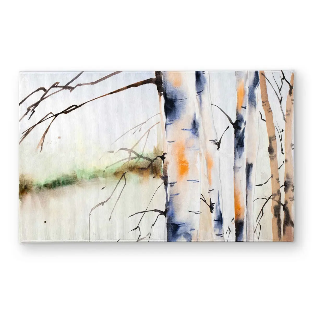 Begin Home Decor CODM2134T1IECQ 21 x 34 in. Birchs Trunks Orange Trees Door Mat - Indoor & Outdoor Decor