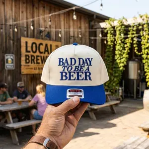 Bad Day To Be A Beer Embroidered Hat, Retro Trucker Cap, Funny Drinking Slogan