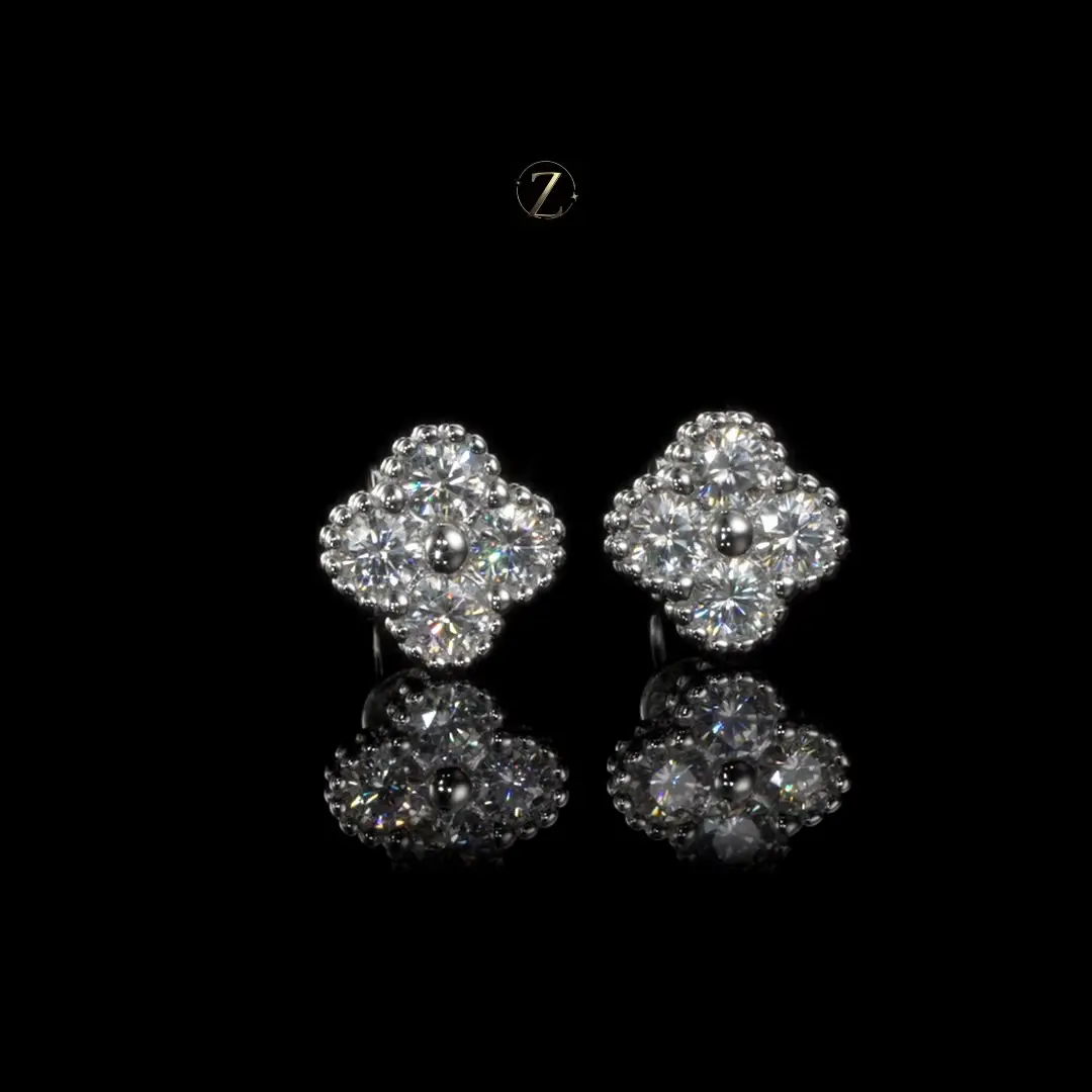 Velours Zovelle | 0.8CT Total Moissanite Stud Earrings | D Color VVS1+ | 925 Sterling Silver | GRA Certified | Gift for Her