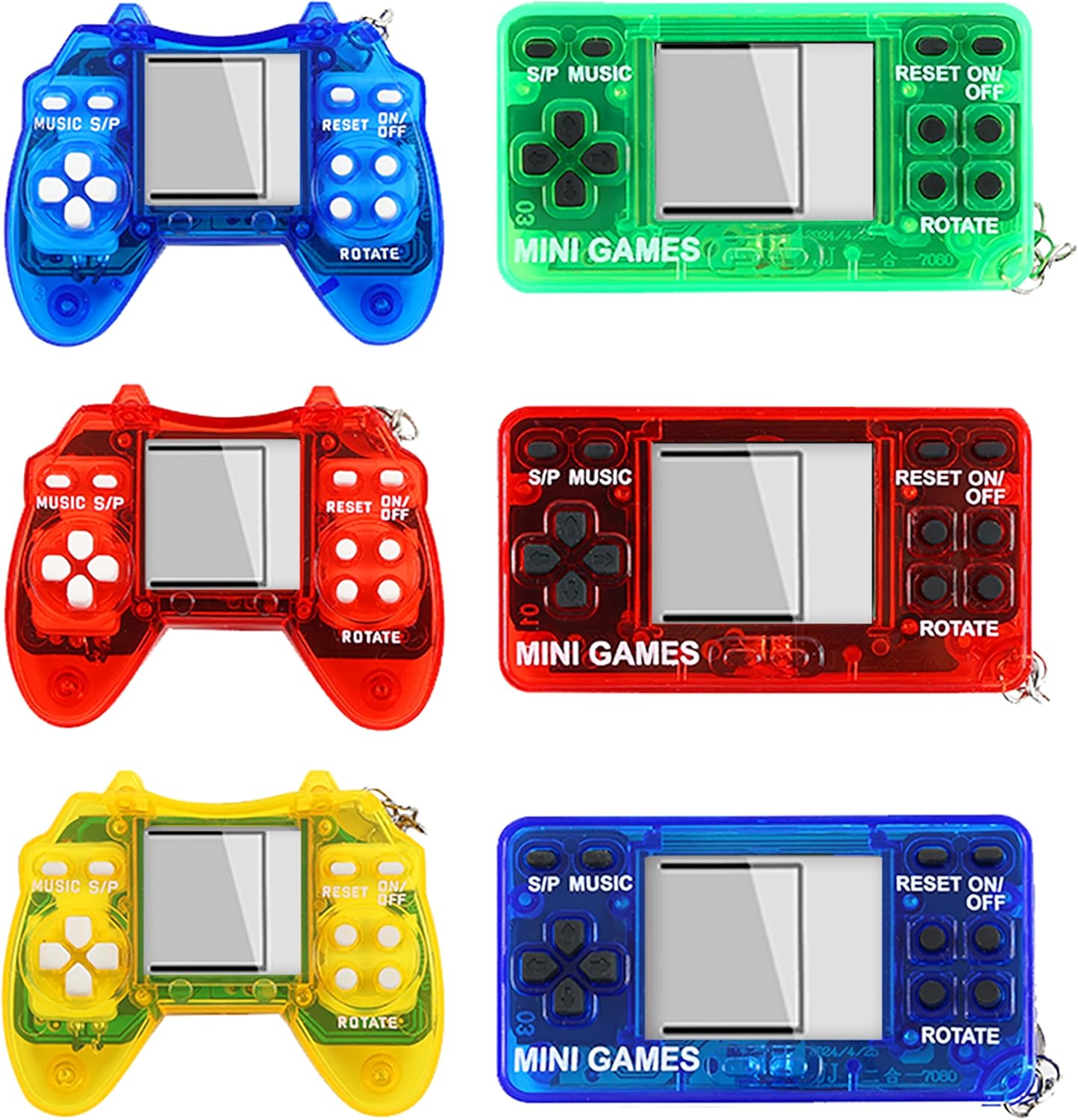 6PCS Video Game Party Favors | Mini Gaming Keychains 8-Bit Handheld Toys for Kids Birthday Party Supplies, Return Gifts, Goodie Bag Fillers