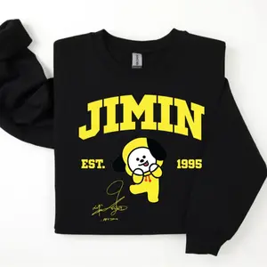 Jimin Est 1995 Sweatshirt, Hoodie BT21 Chibi Cute Sweater, Gift for fan, KPOP tour 2026