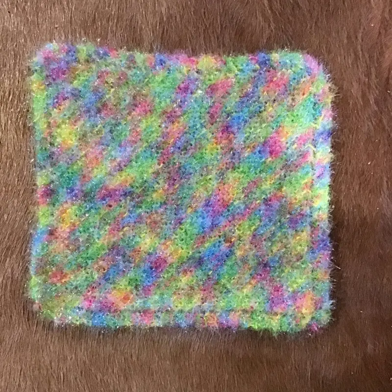 Hand Knitted Rainbow Unicorn Scrubby Towel - Colorful and Unique Design for Your Needs
