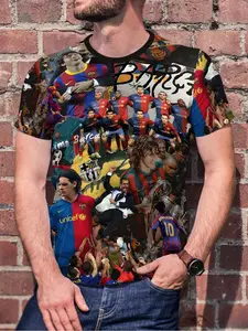 Men's Fashion Trendy Short Sleeve T-Shirt, Perfect for Spring Summer, 3D Print Casual Top, Comfortable Breathable