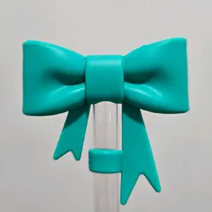 Gumdrop Green Coquette Bow Strawtopper.            Fits 10MM straws. stanley straw tumbler drinkware accessory Coffee Cup Mug Bottles