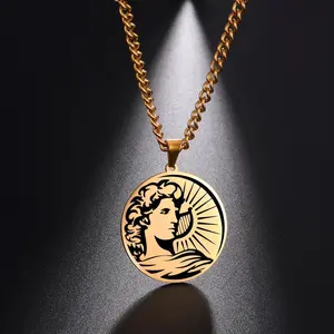 Legend Greek Mythology APOLLO Necklace God King Of Sun Hope Supernatural Amulet Gift For Men Woman Stainless Steel Jewelry