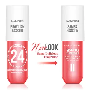 LANIMPRESS 3.0 fl.oz New Look Samba Passion Body & Hair Fine Perfume Mist Warm Floral Notes Long Lasting Scent Fragrance Spray for Lady or Gift Travel Size