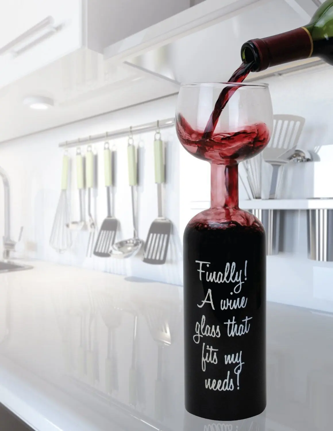 Ultimate Wine Bottle Glass Holds a Whole Bottle Drink 750ml - Big Mouth Toys 🍷