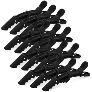 12 count  Clips for Hair Styling Matte  Crocodile Clips for Women Hair Sectioning(Black)