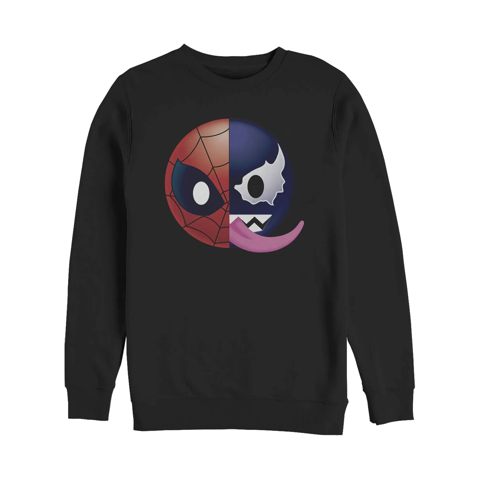 Men's Marvel Venom Spider-Man Split Emoticon Sweatshirt