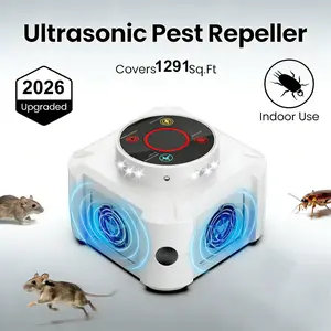 2026 Ultrasonic Pest Control Repeller, Electronic Mouse Traps & Insect Repellent, Pest Control for Rodent, Roach, Ant, Squirrel, Spider, Bugs, Mouse, Rat, Bat for Home, Office, Warehouse
