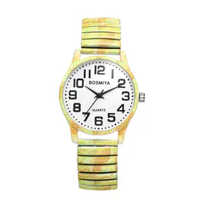 OIDEA Bohemia Floral Elastic Watch - Analog Quartz Easy Read Stretch Band Wristwatch Casual Boho Expansion Band Watches for Women Men