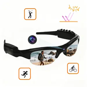 HD Camera Smart Glasses With Camera Video Recording Glasses-Outdoor Sport Glasses with Polarized Lenses Wearable Sunglasses for Audio and Video Recording UV Protection Smart Sunglasses For Men Wireless Smart Glasses