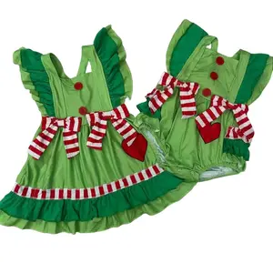 Christmas matching outfits for sisters Girls Dress & Baby Bubble Toddlers Clothes