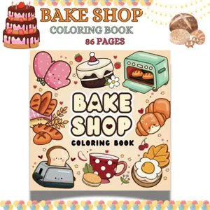 Bake Shop Coloring Book – Simple & Cute Sweet Treats, Cupcakes & More | Bold & Easy Fun for Relaxation & Stress Relief | Perfect Gift for All Ages